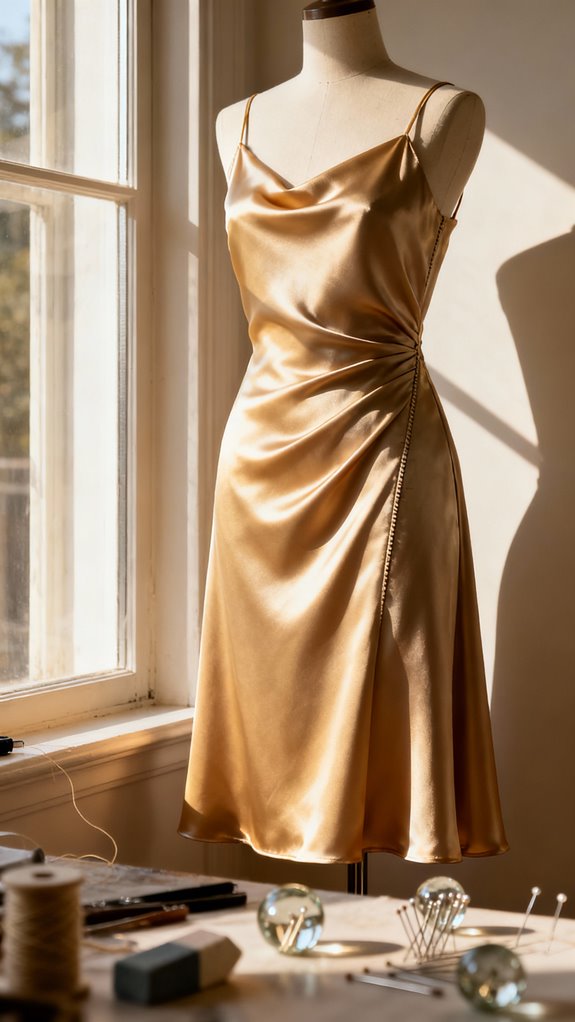bias cut satin dress techniques