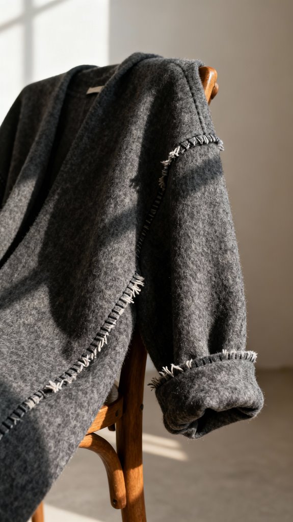 boiled wool oversized top