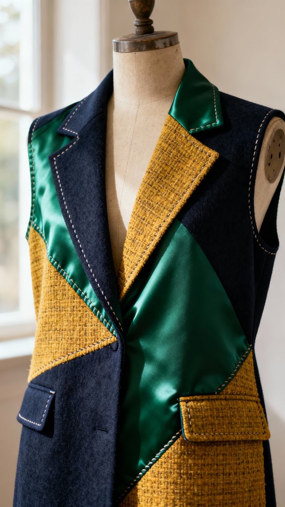 bold color blocked vest redesign
