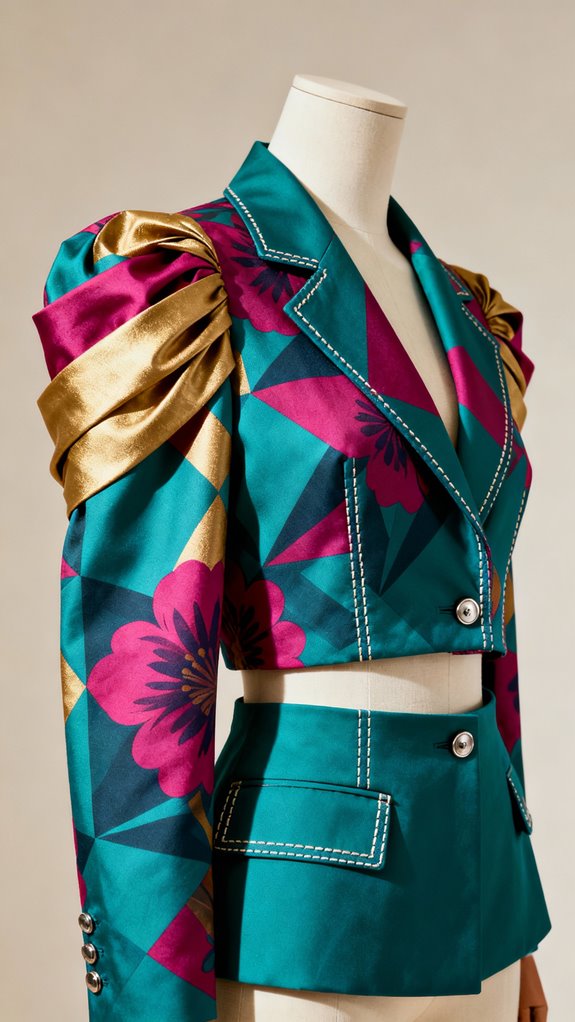 bold print jacket styling