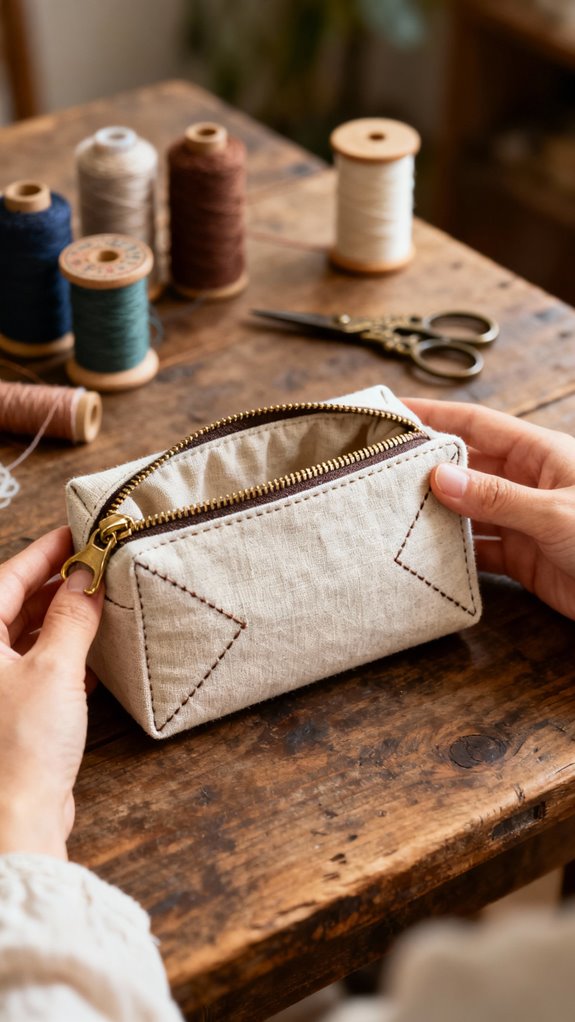 boxed zipper pouch tutorial
