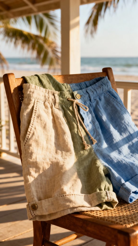 breathable durable linen shorts