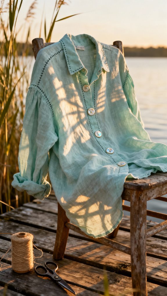 breathable vintage camp collar