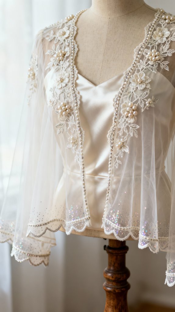 bridal bolero lace design