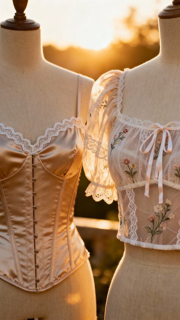 bustier tops with lace