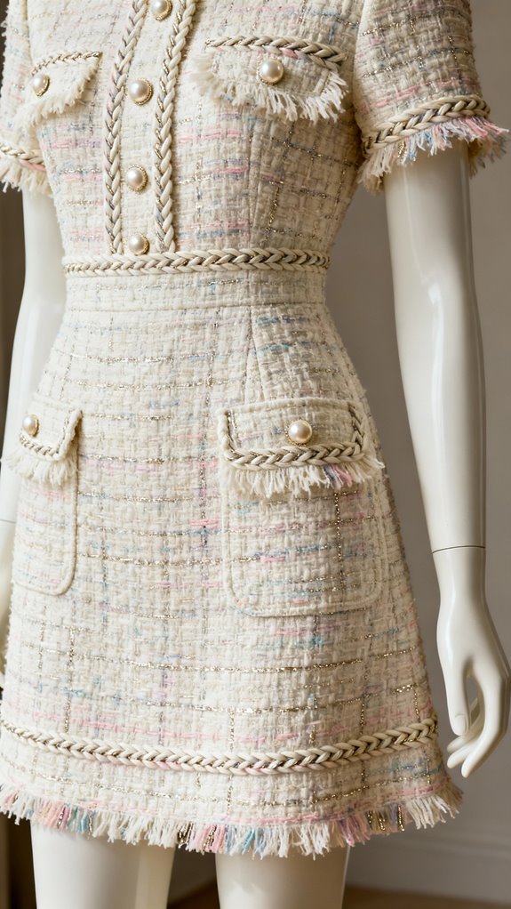chanel inspired tweed mini dress