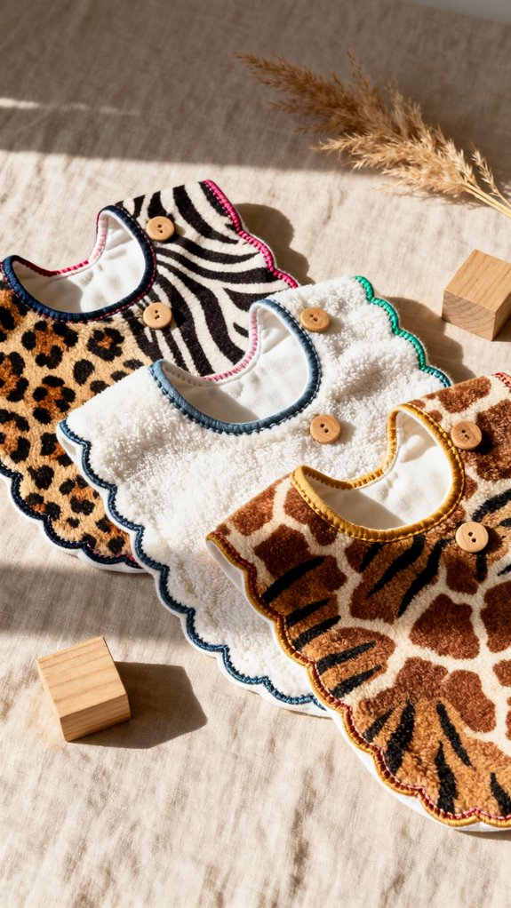 charming animal print bibs