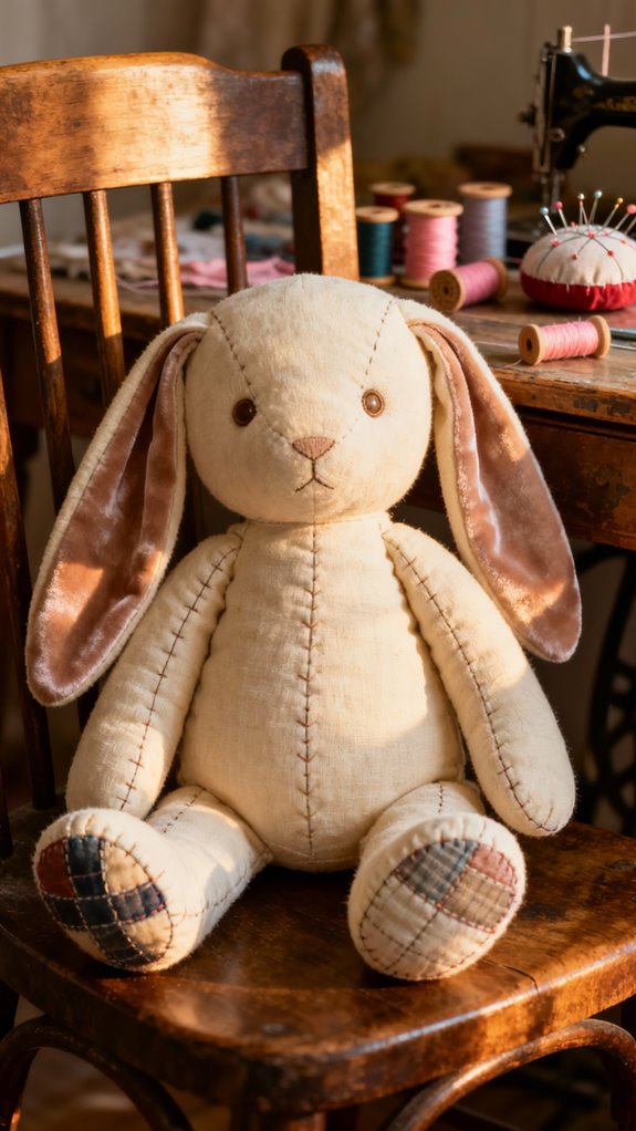 charming handmade stuffed bunny