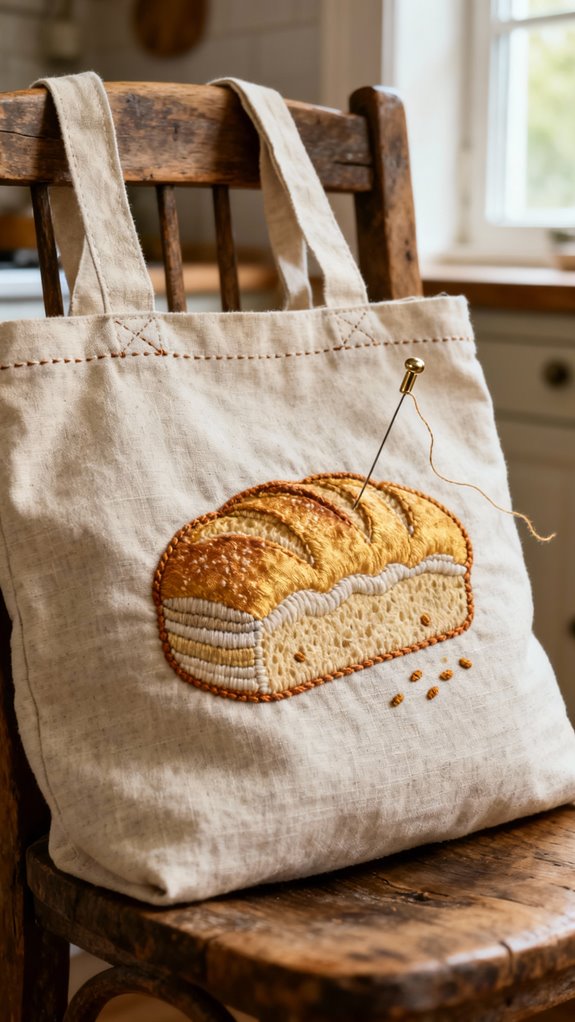 cheerful bread motif appliqu