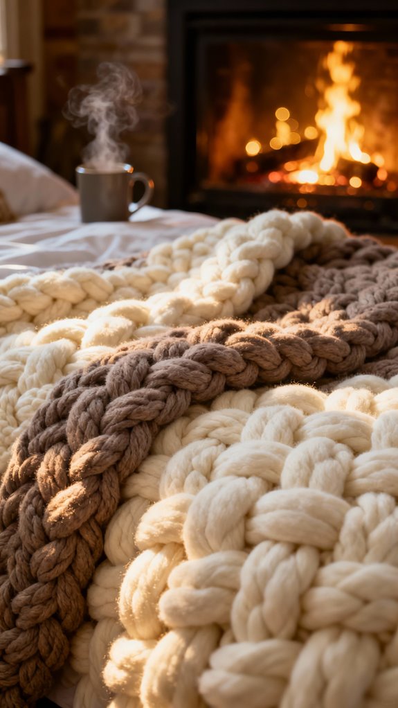 chunky crochet bed blanket