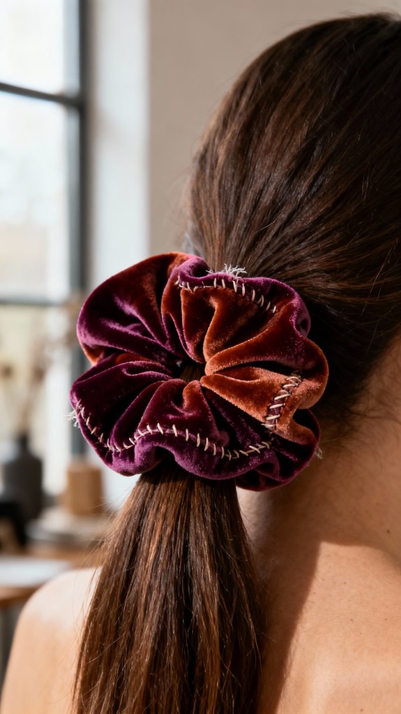 chunky scrunchies for thick hair
