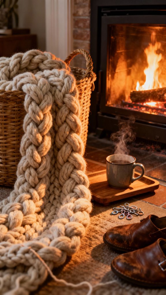 chunky throw and basket