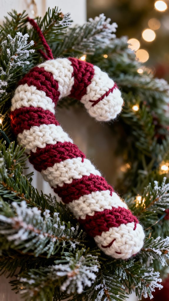 chunky yarn candy cane