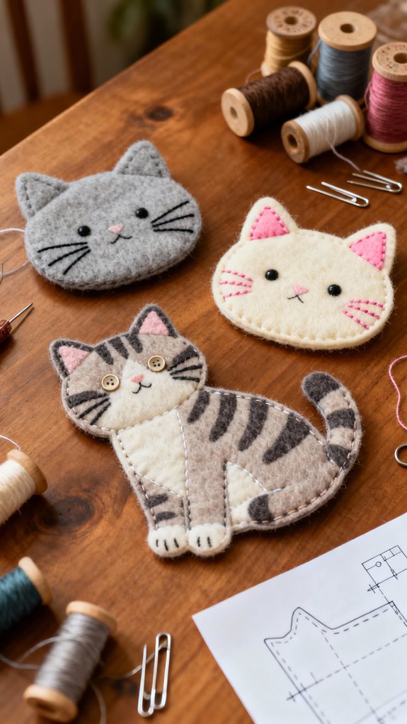 classic flat felt cat