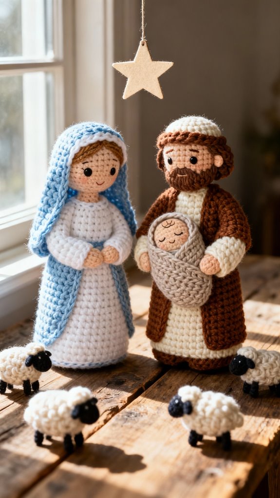 classic holy family amigurumi