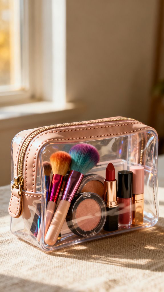 clear vinyl makeup pouches