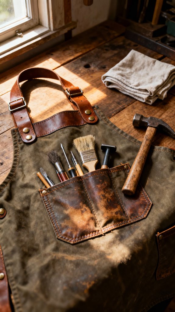cobbler apron with pockets