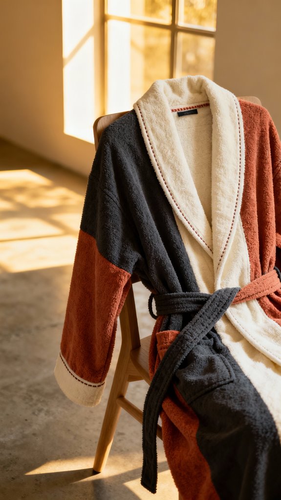 color blocked modern bathrobe design