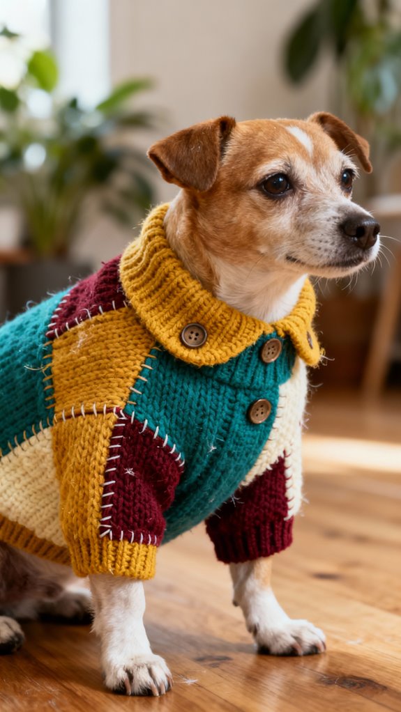 color blocked patchwork sweaters