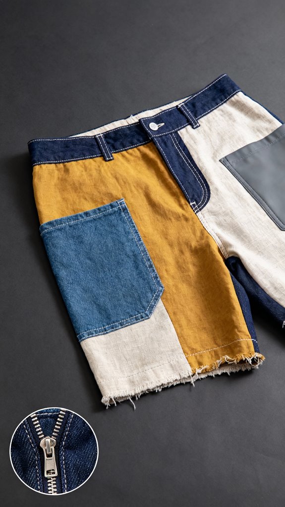color blocked shorts construction techniques