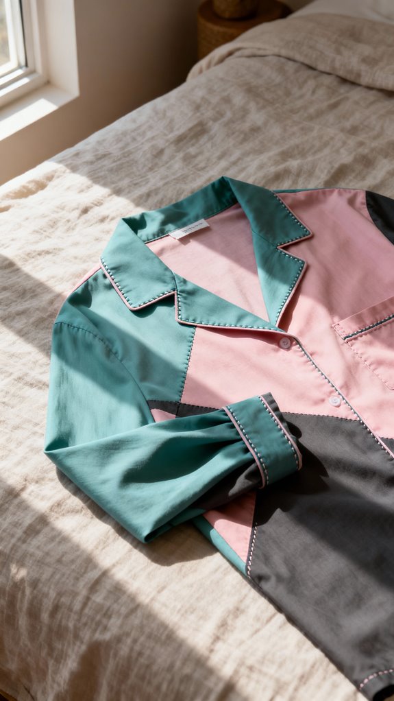 color blocked sleep shirt technique
