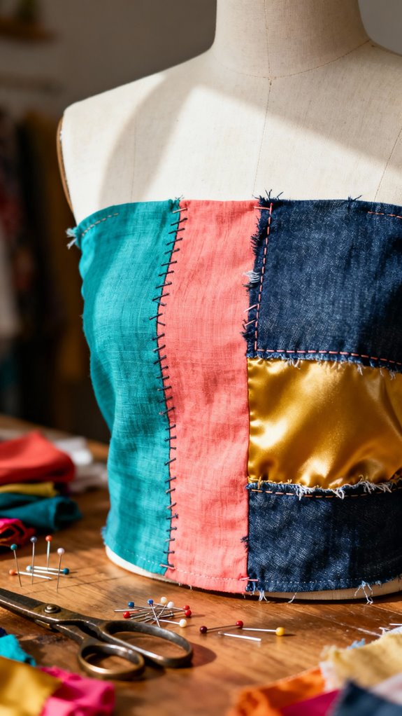 color blocked tube top creation