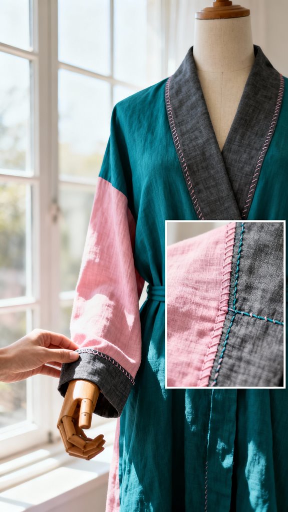color blocking robe design