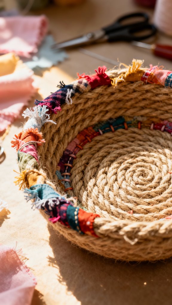 colorful fabric rope bowls