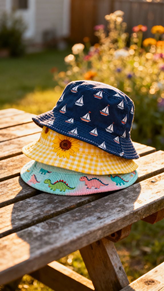 colorful reversible bucket hats