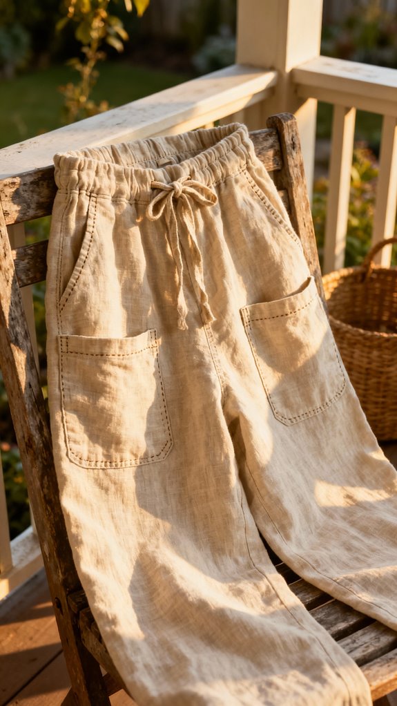 comfortable adjustable linen pants