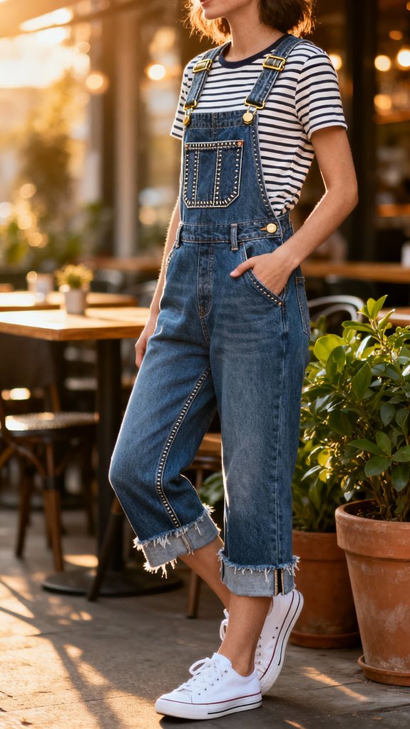 comfortable customizable cropped overalls