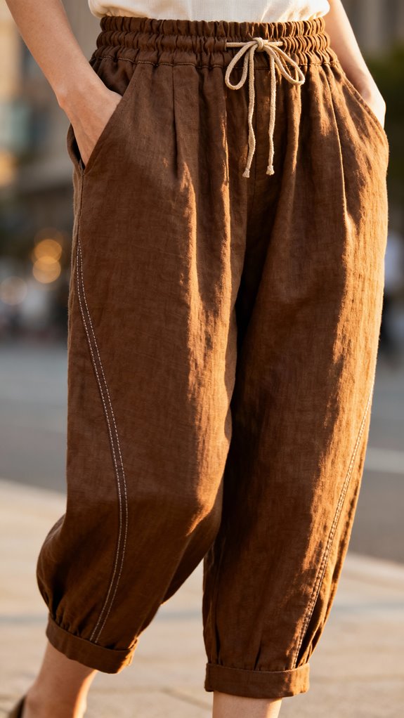 comfortable pull on barrel pants