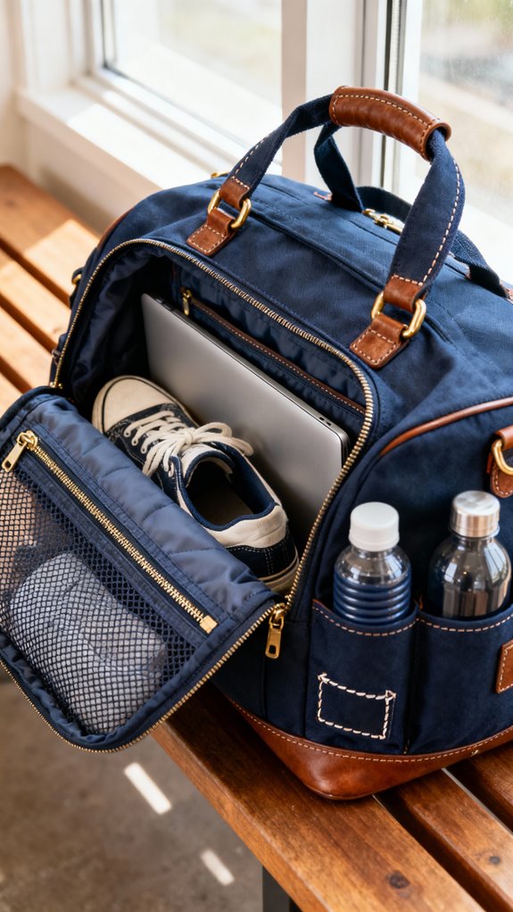 compact gym duffle organization