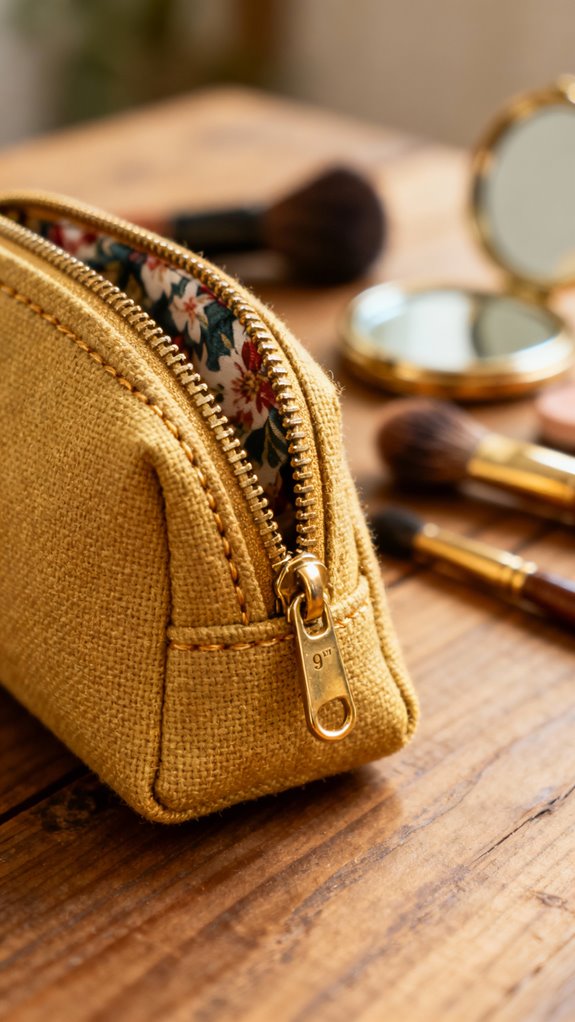 compact zipper makeup bag
