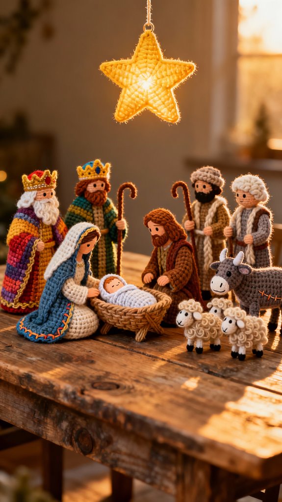 complete crochet nativity set
