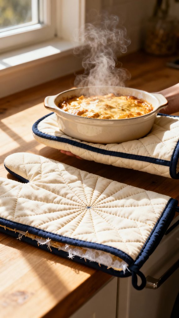 connected double oven mitts