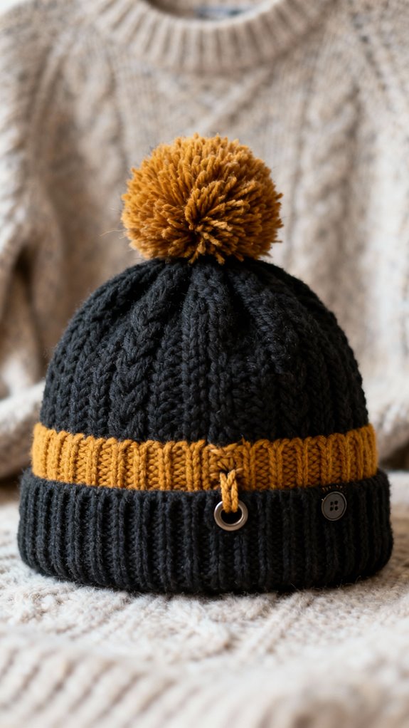 contrasting color band beanie