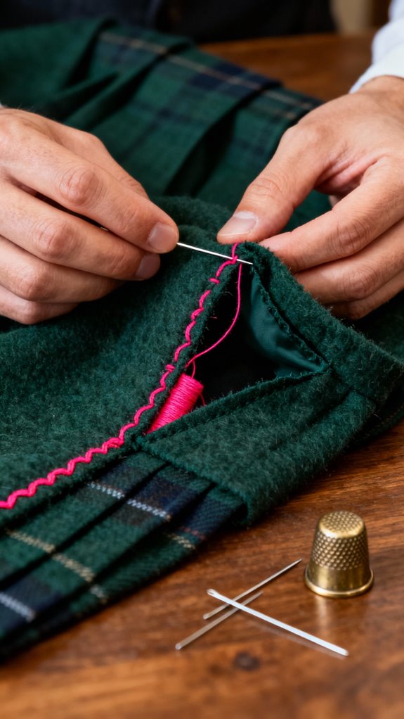contrasting thread hidden seams