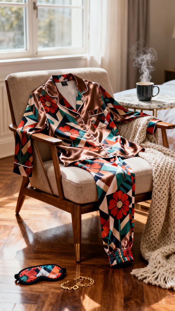 coordinated print pajama sets