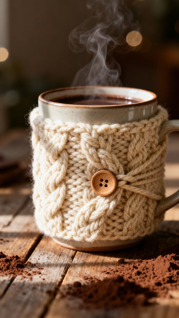 cozy cable knit mug cozy