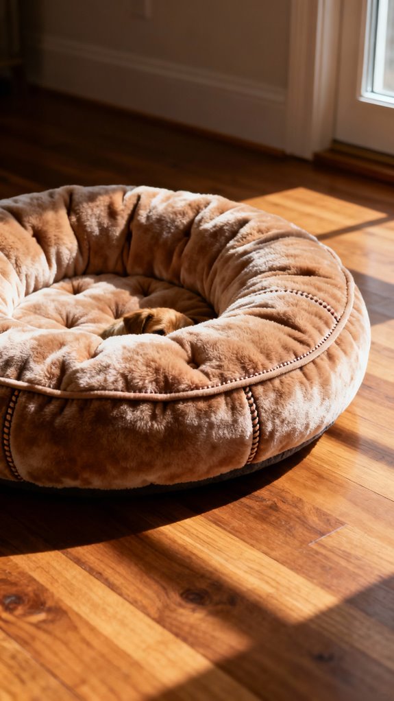 cozy doughnut shaped dog bed
