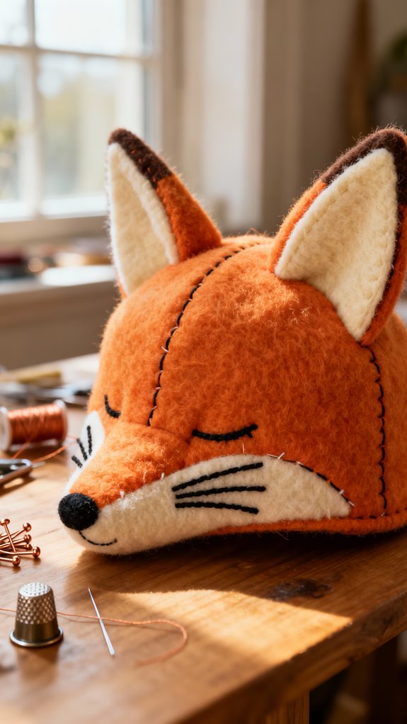 cozy fox ear fleece hat