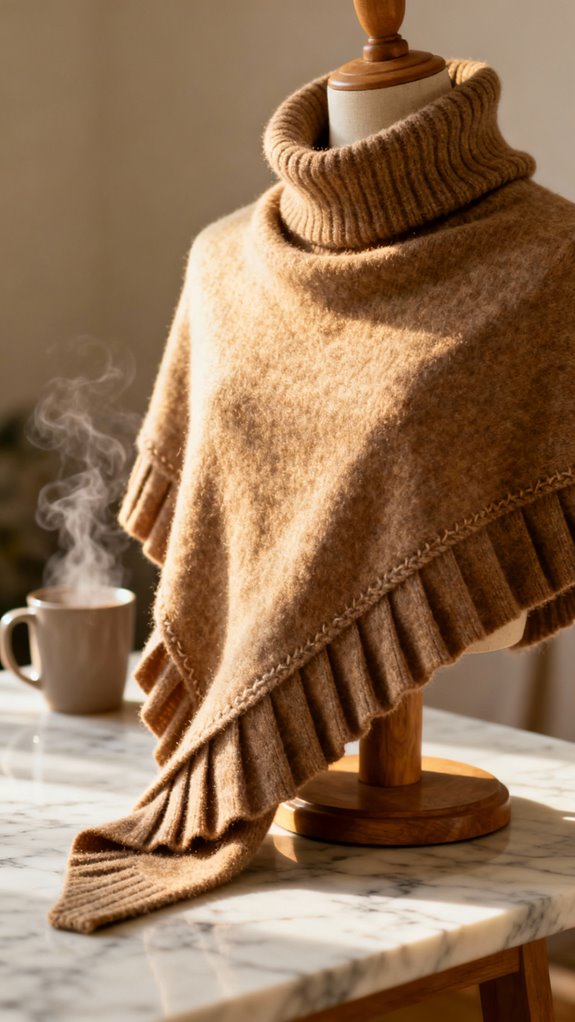 cozy roll neck shawl