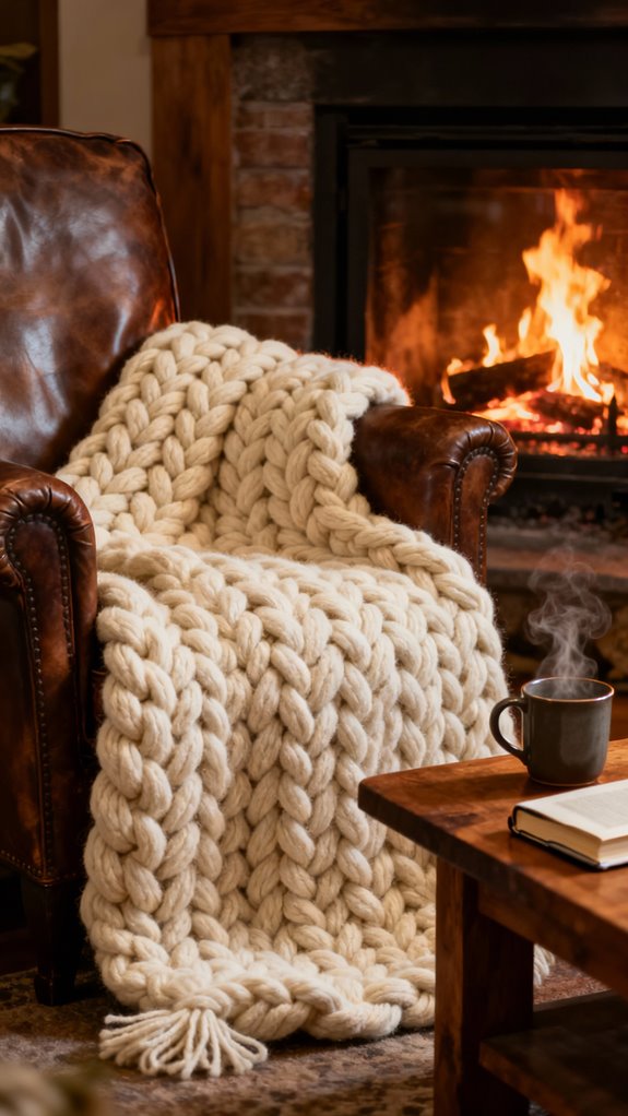 cozy textured crochet blanket