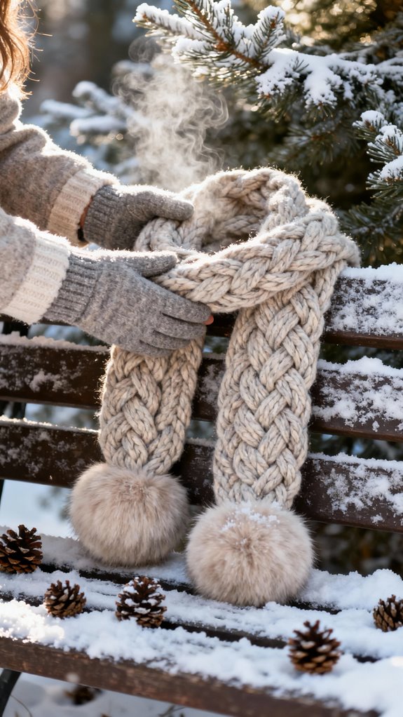 cozy textured winter scarf