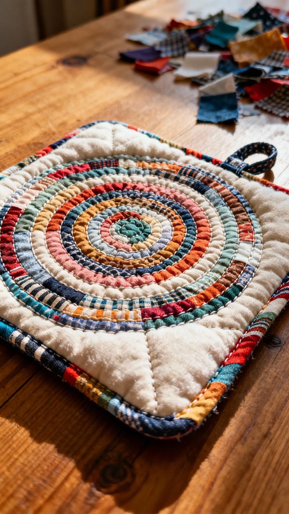 creative scrap fabric pot holders