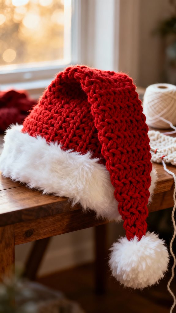 crochet festive santa hat