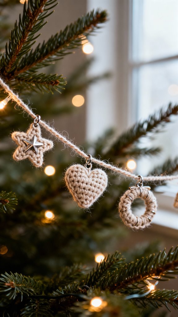 crochet festive tree garland