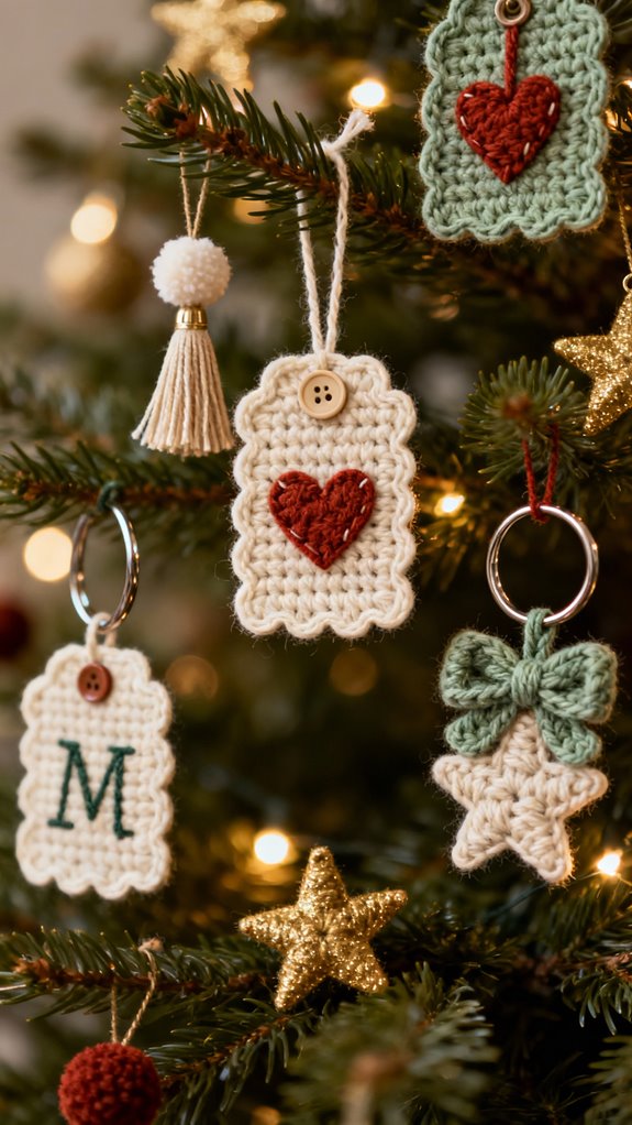 crochet gift tags ornaments