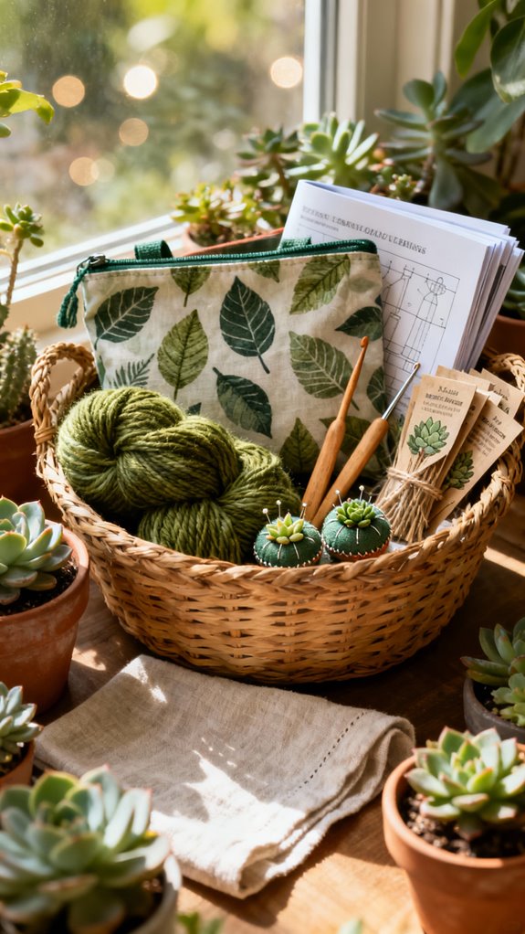 crochet plant gift basket